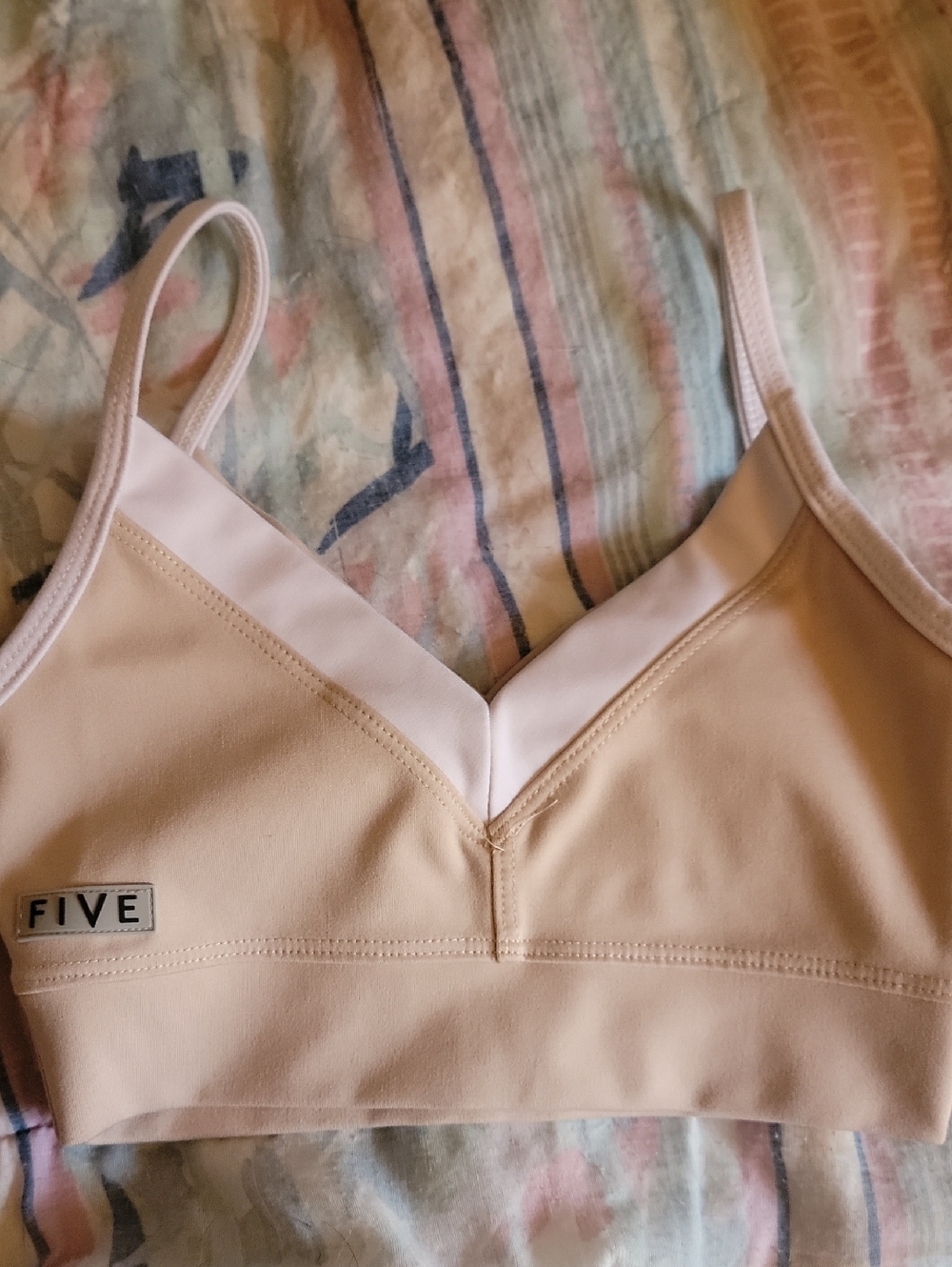 FIVE Kids' Light Cream Sports Bralette with Adjustable Straps